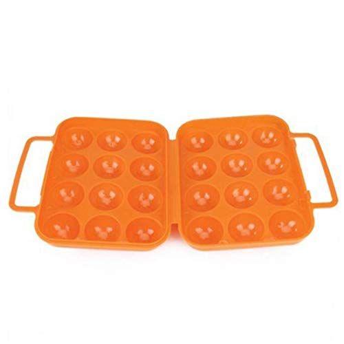 shentaotao Titular Portátil 12 Huevos Ranuras Caja a Prueba De Golpes De Almacenamiento Herramienta Ideal para Picnic, Cena Al Aire Libre, Camping Y Que Va De Excursión Naranja