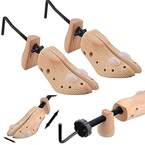 SHINE 2 x extensores de zapatos de madera, para mujer, para evitar ampollas y juanetes, para talla (Large, Men wood)