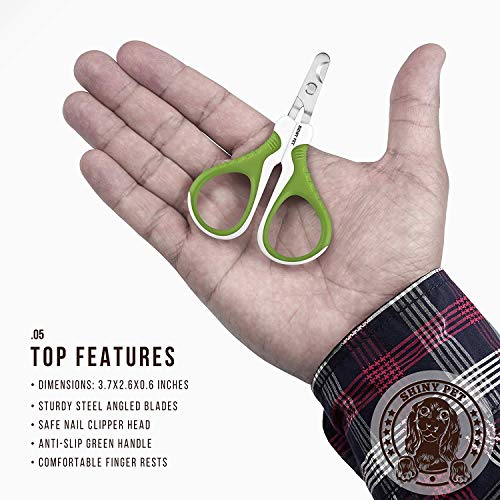 SHINY PET Tijeras De Uñas para Gato - El Mejor Kit De Cortaúñas para Mascota Casero - Cortador Uñas Profesional para Pequeño Perro Pájaro Conejito Cachorros Gatitos Huron - Guía En Libro Electrónico