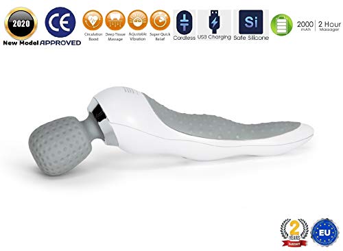 SHISEI® Masajeador corporal de vibración (nuevo modelo 2020) - Masaje vibrador de shiatsu, anticelulitis y acupresión - Vibromasajeador portátil y recargable - Garantía 2 Años