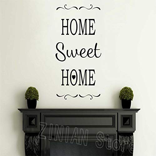 shiyueNB Sweet Home Quote Wall Stickers Vinyl Lettering Word para Puerta Principal o Wall Art Decal Sticker Living Room Entryway Decor 42X65cm