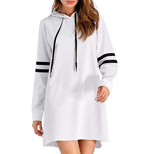 SHOBDW Liquidación Venta Moda Mujer Sexy Nueva Otoño Invierno Sudadera con Capucha Larga Sudadera Jersey Pullover Manga Larga Vestido(Blanco,S)