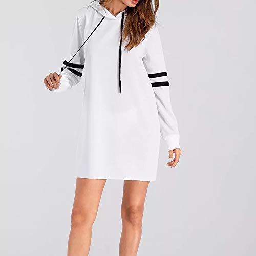 SHOBDW Liquidación Venta Moda Mujer Sexy Nueva Otoño Invierno Sudadera con Capucha Larga Sudadera Jersey Pullover Manga Larga Vestido(Blanco,S)