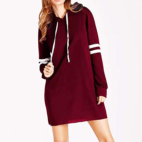 SHOBDW Liquidación Venta Moda Mujer Sexy Nueva Otoño Invierno Sudadera con Capucha Larga Sudadera Jersey Pullover Manga Larga Vestido(Rojo,L)