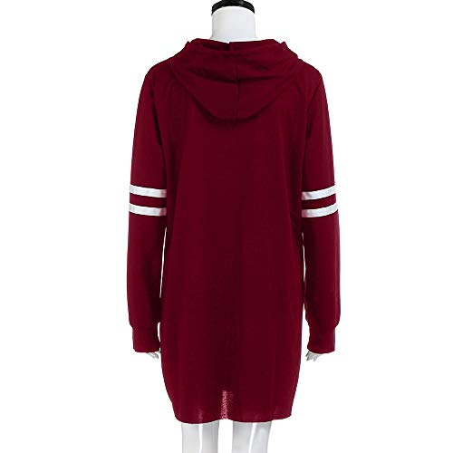 SHOBDW Liquidación Venta Moda Mujer Sexy Nueva Otoño Invierno Sudadera con Capucha Larga Sudadera Jersey Pullover Manga Larga Vestido(Rojo,L)