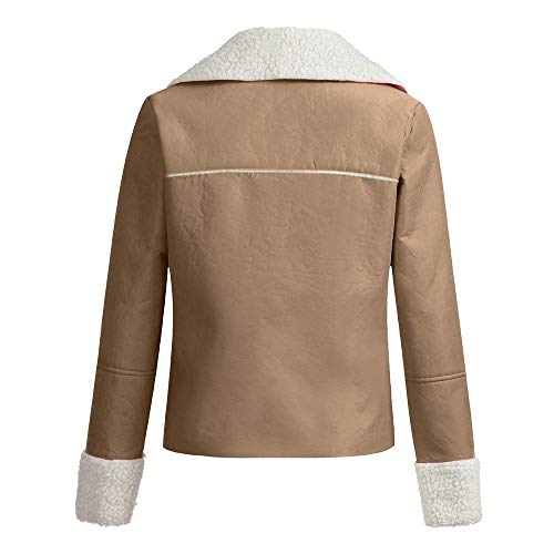 SHOBDW LiquidacióN Ventas Mujeres SeñOras Retro SóLido Remache Cremallera Chaqueta De Bombardero Fresco Ocasional De Manga Larga OtoñO Abrigo De Invierno Outwear (M, X-Caqui)