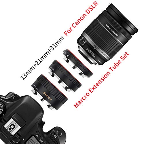 SHOOT AF Set de Tubo de extensión Macro de Enfoque automático para Canon EOS EF EF-S Lente Cámaras DSLR 1100D 700D 650D 600D 550D 500D 450D 400D 350D 300D 100D 70D