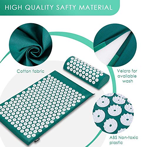 SHOUJIK Acupresion Espalda Esterilla Masaje Acupresion para El Dolor De Espalda y Cuello Dolor Ciático Insomnio Alivio Muscular Relajación For Acupresion Flor de Loto