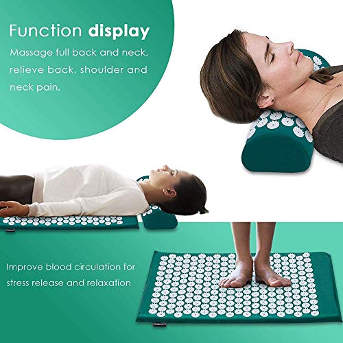 SHOUJIK Acupresion Espalda Esterilla Masaje Acupresion para El Dolor De Espalda y Cuello Dolor Ciático Insomnio Alivio Muscular Relajación For Acupresion Flor de Loto