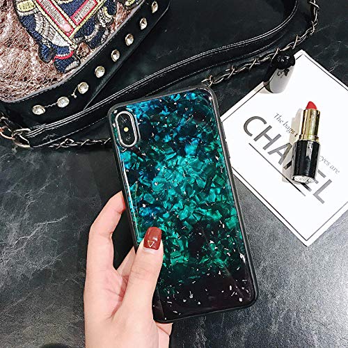 SHOUJIQQ Caja del Teléfono Móvil,La Moda Verde Luxury Diamond Patrón para For iPhone X,X,XS MAX,XR Resistentes Al Desgaste Y Anti-Shock Antichoque Teléfono Móvil Caso,For IPhonex/For IPhonexs