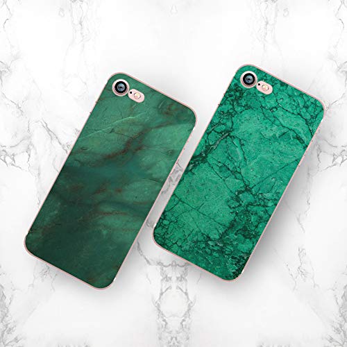 SHOUJIQQ Phone Caso,Mobile Phone Shell Simple Fashion Green Marble Pattern Painted TPU Soft Shell Tempered Glass Shell Shockproof Shatter-Resistant Mobile Phone Sets For iPhone XS/MAX/XR,For IPhonex