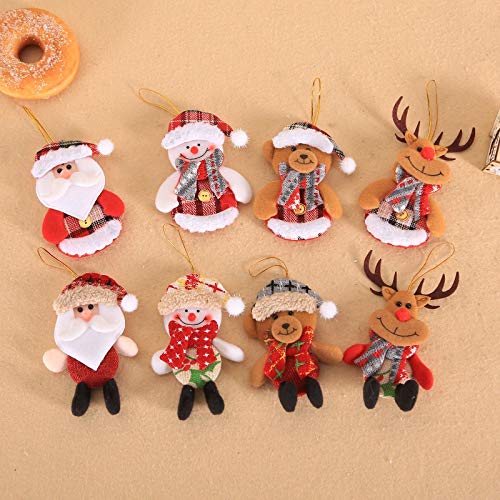shunan Ornamentos de Navidad Elk Santa Claus muñeca Colgante Feliz Año Nuevo de Navidad Decoración de Navidad for el hogar Accesorios Decorativos (Color : Doll Pendant 2)