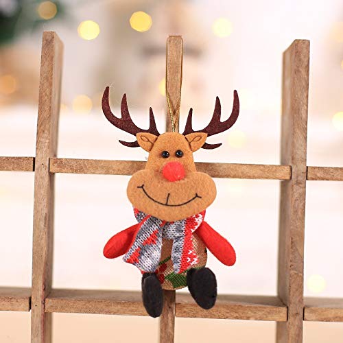 shunan Ornamentos de Navidad Elk Santa Claus muñeca Colgante Feliz Año Nuevo de Navidad Decoración de Navidad for el hogar Accesorios Decorativos (Color : Doll Pendant 2)