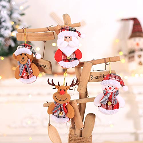 shunan Ornamentos de Navidad Elk Santa Claus muñeca Colgante Feliz Año Nuevo de Navidad Decoración de Navidad for el hogar Accesorios Decorativos (Color : Doll Pendant 2)