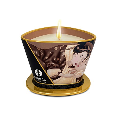 Shunga Vela de Masaje Excitation, Aroma de Chocolate, Color Blanco - 170 ml