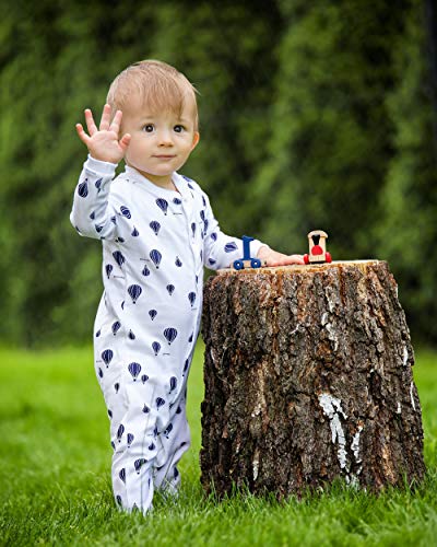 Sibinulo Nino Nina Pijama Bebé Pelele de ABS Pack de 3 Globos Estrellas Osos de Peluche Azul Marino 86(12-18 Meses)