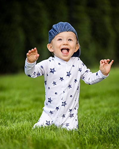 Sibinulo Nino Nina Pijama Bebé Pelele de ABS Pack de 3 Globos Estrellas Osos de Peluche Azul Marino 86(12-18 Meses)