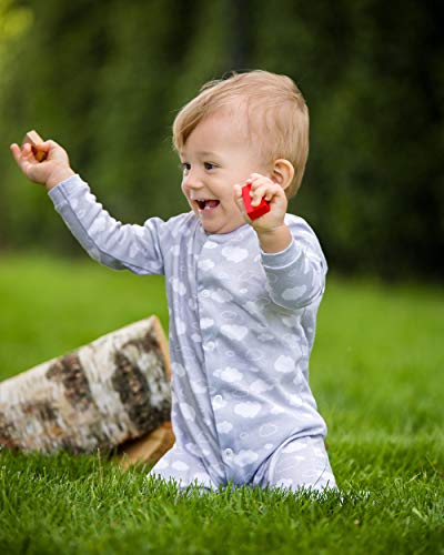 Sibinulo Nino Nina Pijama Bebé Pelele de Algodón Pack de 4 Nubes Cosmos Elefantes Negros y Estrellas 62(0-3 Meses)