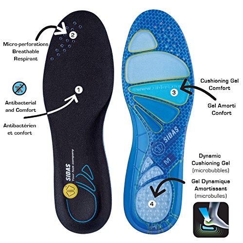 Sidas Cushioning Gel Plantillas/Deportivas, Adulto Unisex, (Multicolor), 42 EU