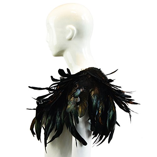 sigando Disfraz de cuervo de plumas naturales gótico Disfraz de cuervo maléfico