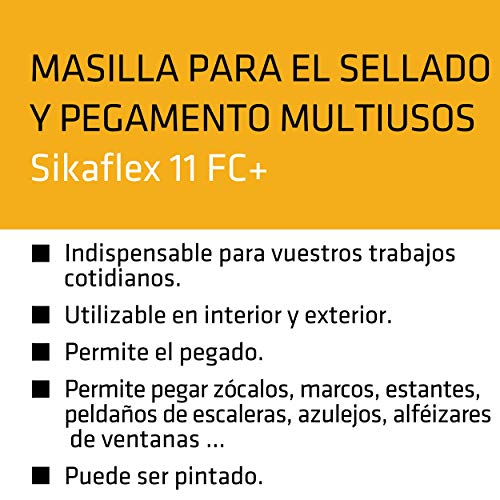 Sikaflex 11 FC+, Adhesivo multiusos y sellador de juntas elástico, Blanco, 300ml