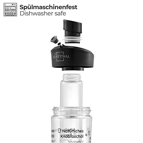 SILBERTHAL Aceitera Cristal | Aceitera antigoteo 500 ml | Aceitera aromatizadora | Botella Aceite Oliva Vidrio | Aceitera Especias | Aceitero Anti Goteo | Aceitero de Cristal