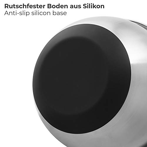 SILBERTHAL Set 3 cuencos de acero inoxidable con tapa hermética | Bol cocina acero inoxidable ensalada | Cuencos mezcladores | Boles de acero inoxidable