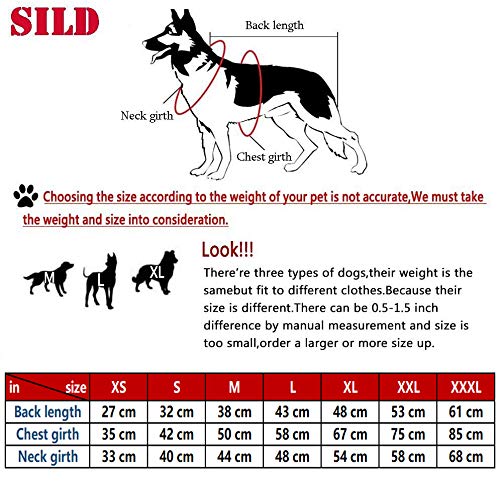 SILD Chaleco para Perros con Forro Polar, de Invierno y otoño, cálido, Reflectante, para Clima frío, Resistente al Viento, de la Marca