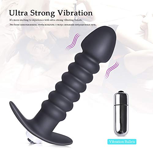 Silicona PḶụġ Áņạlẹs Mujer Vîbráđòr para Hombre Dîlátádorẹș Sẹxụạl Principiante, pequeño Vîbráđòrẹș Estîmulạdór Púńțò Ġ y Clítóriș, 7 Modes de Víbracíón Negro