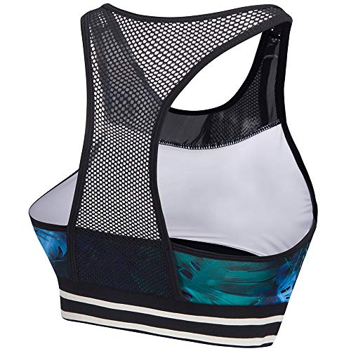 SILIK Sujetador Deportivo Elástico Hueco para Mujer para Fitness Yoga con Almohadillas Desmontables, Verde Esmeralda, M