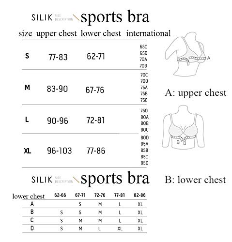 SILIK Sujetador Deportivo Elástico Hueco para Mujer para Fitness Yoga con Almohadillas Desmontables, Verde Esmeralda, M