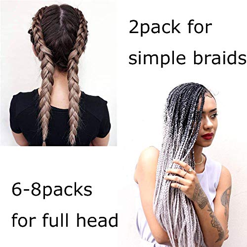 Silk-co 5 pcs Extensiones Trenzas Africanas de pelo sintético Sin olor Resistente al Calor Sudor Braiding Twist Crochet Hair 60cm #Ombre Azul