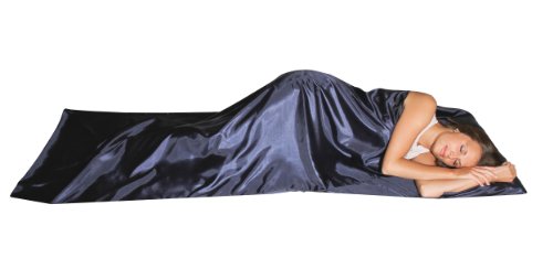Silkini - Saco de dormir de seda 100% de seda natural, azul