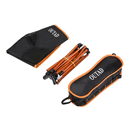 Silla de Camping Plegable con bolsa, plegable y portátil, carga hasta 150 KG, ideal para acambaca/senderismo/viaje/Caza/Pesca, naranja