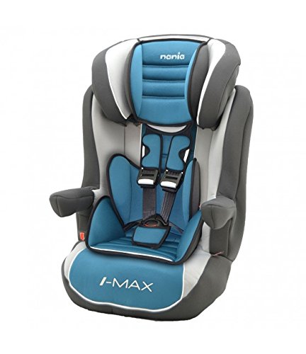 Silla de coche Grupo 1/2/3 (9-36kg) - Fabricación 100% Francesa - 3 estrellas Test TCS/ADAC - 4 coloridos - Protecciónes laterales - Reposa Cabeza relleno y ajustable -reposa brazos abatibles