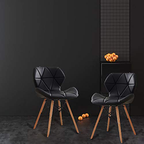 Silla de comedor moderna Ellexir de madera con cómodo asiento acolchado para hogar, oficina o salón