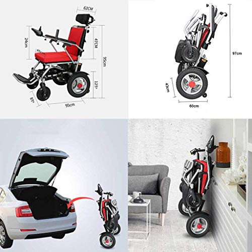 Silla De Ruedas Eléctrica Plegable De Peso Ligero De Ancianos Vespa Aleación De Aluminio De La Batería De Litio Freno Electromagnético