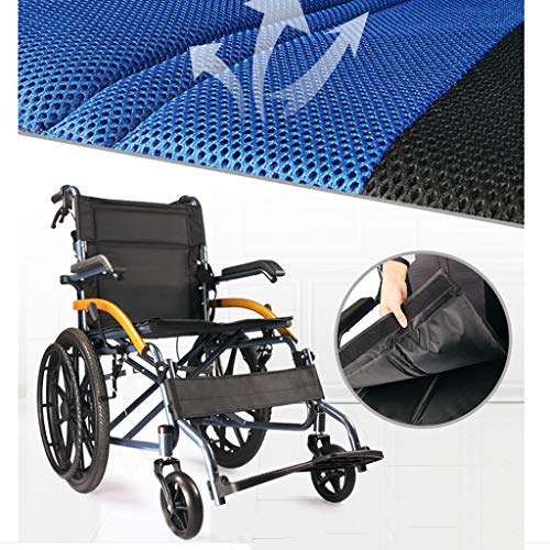 silla de ruedas Plegables Ligeras autopropulsadas con Ruedas traseras de liberación rápida, reposabrazos abatibles, Frenos acompañantes