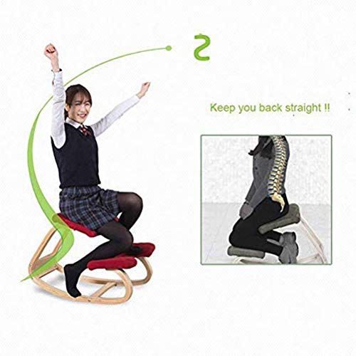 Silla ergonómica para arrodillarse, Mecedora, balanceo, Taburete de Madera para arrodillarse, Asiento correctivo para el hogar y la Oficina, Que Alivia el Dolor de Espalda y Cuello