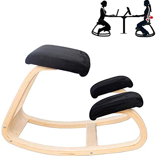 Silla ergonómica para arrodillarse, Mecedora, balanceo, Taburete de Madera para arrodillarse, Asiento correctivo para el hogar y la Oficina, Que Alivia el Dolor de Espalda y Cuello