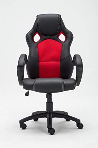 Silla Racing De Oficina Fire Estilo Deportivo I Silla Gaming Regulable En Altura & Giratoria I Silla Gamer con Ruedas Deslizantes I Color:, Color:Rojo