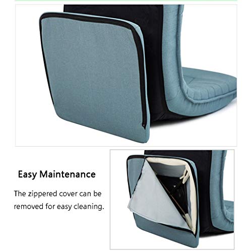 Sillas de Piso Azul marrón para Lectura de Video, reclinación Plegable Plegable amortiguada giratoria Acolchada de los Adultos de los niños para el hogar Interior (Color : Brown)