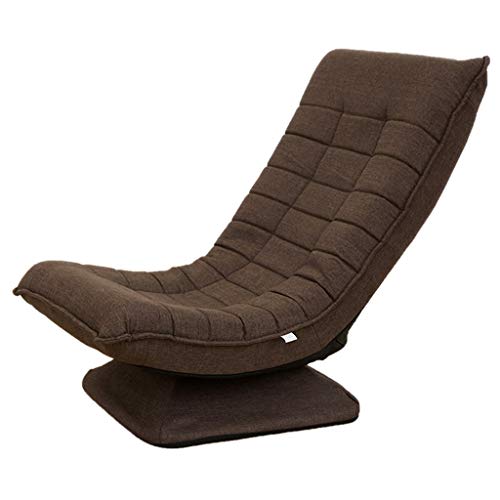 Sillas de Piso Azul marrón para Lectura de Video, reclinación Plegable Plegable amortiguada giratoria Acolchada de los Adultos de los niños para el hogar Interior (Color : Brown)