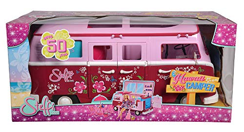 Simba 105739423 Steffi Love Flower Power Bus - Autocaravana con accesorios y muñeca [Importado de Alemania]