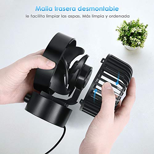 SIMBR Ventilador USB Mini con 2 Velocidades Ventilador Portátil y Silencioso de Mesa con Cable USB 1.8m Certificado por CE, ROHS y PCC