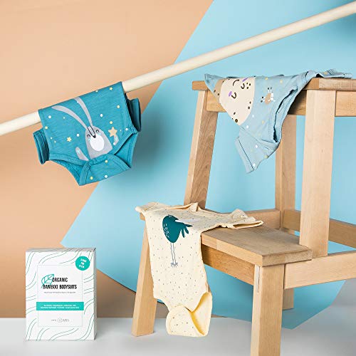 SIMMA Body para Recién Nacidos, para Niños o Niñas, Pack De 3 Ropa De Bambú Orgánico En Una Caja De Regalo, Unisex (3-6 Meses)