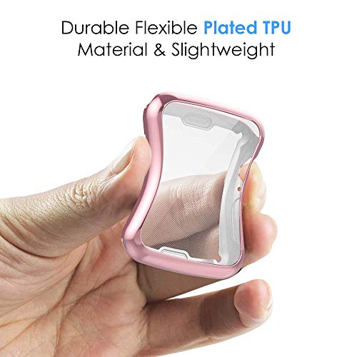 Simpeak 2-Packs Funda Compatible con iWatch 40mm Series 6/SE/5/4, Funda Compatible con Apple Watch 40mm Slim Suave TPU Protector, Transparente y Rosa