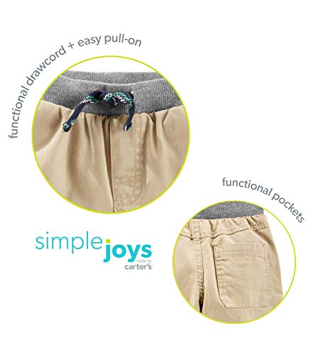 Simple Joys by Carter's pantalones cortos para niños pequeños, paquete de 2 ,Caqui, azul marino ,US 5T (EU 110–116)