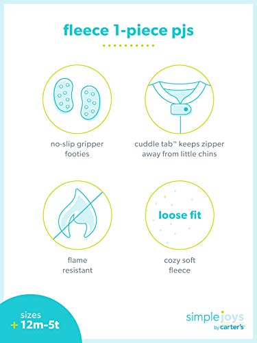 Simple Joys by Carter's pijama de forro polar suelto para bebés y niñas pequeñas, paquete de 3 ,Owl/Cats/Dot ,24 Meses