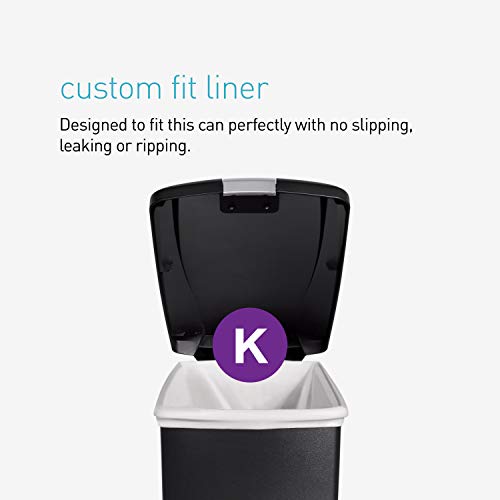 simplehuman, cubo estrecho con pedalL, plástico negro, 40 L